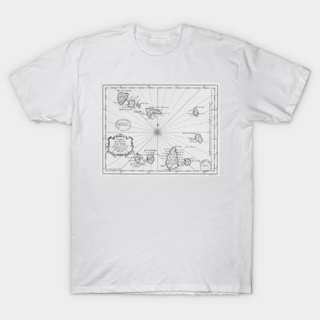 Vintage Map of Cape Verde (1746) T-Shirt by Bravuramedia